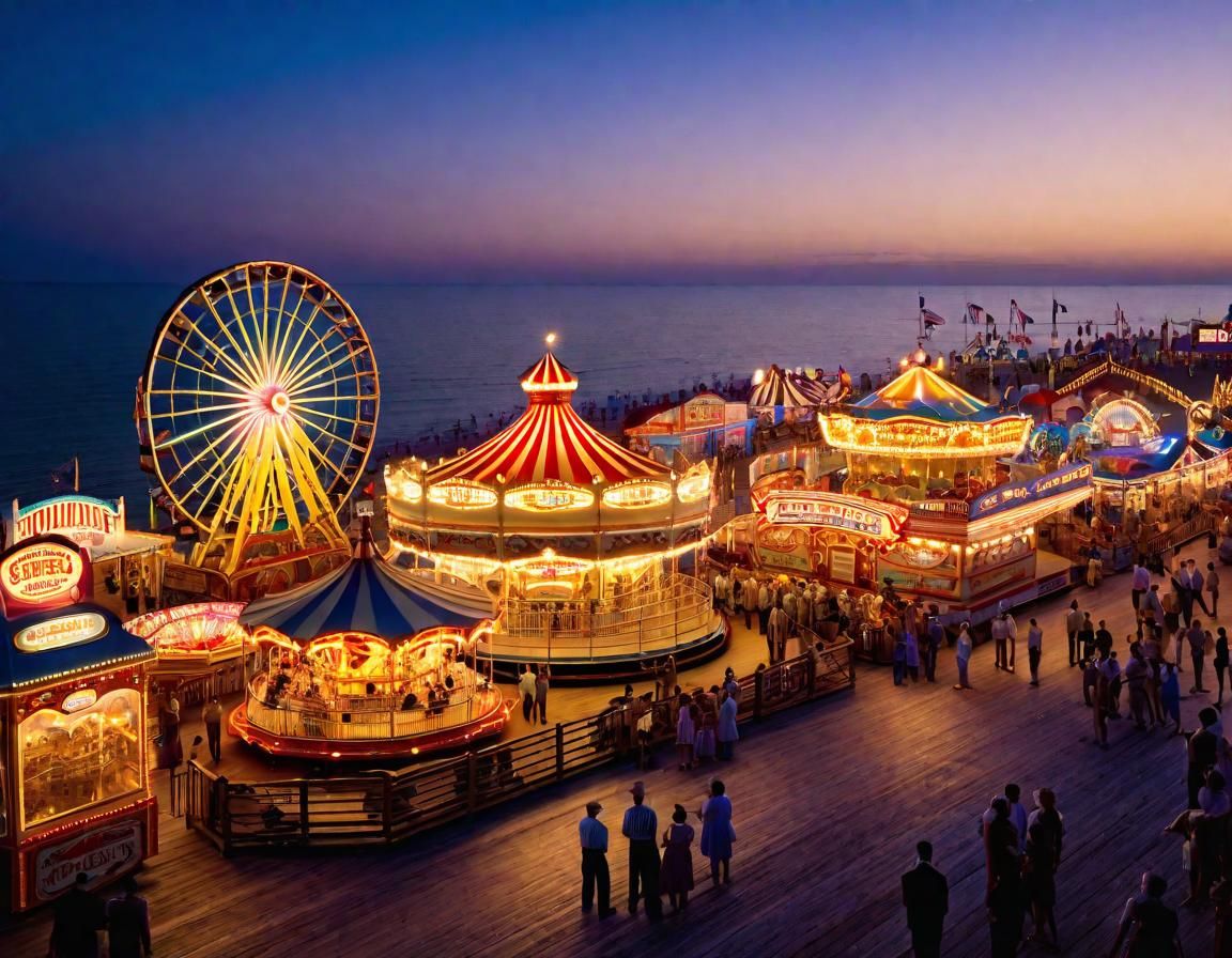 1930s Seaside Theme Park at Magic Hour
