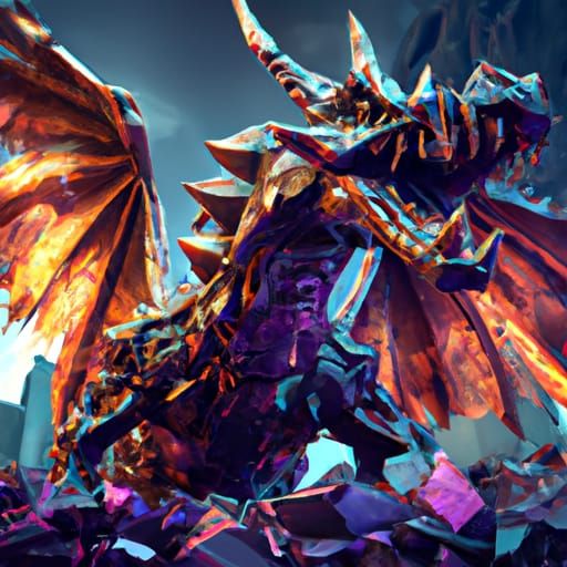 Crystal Dragon in Dark Fantasy Style