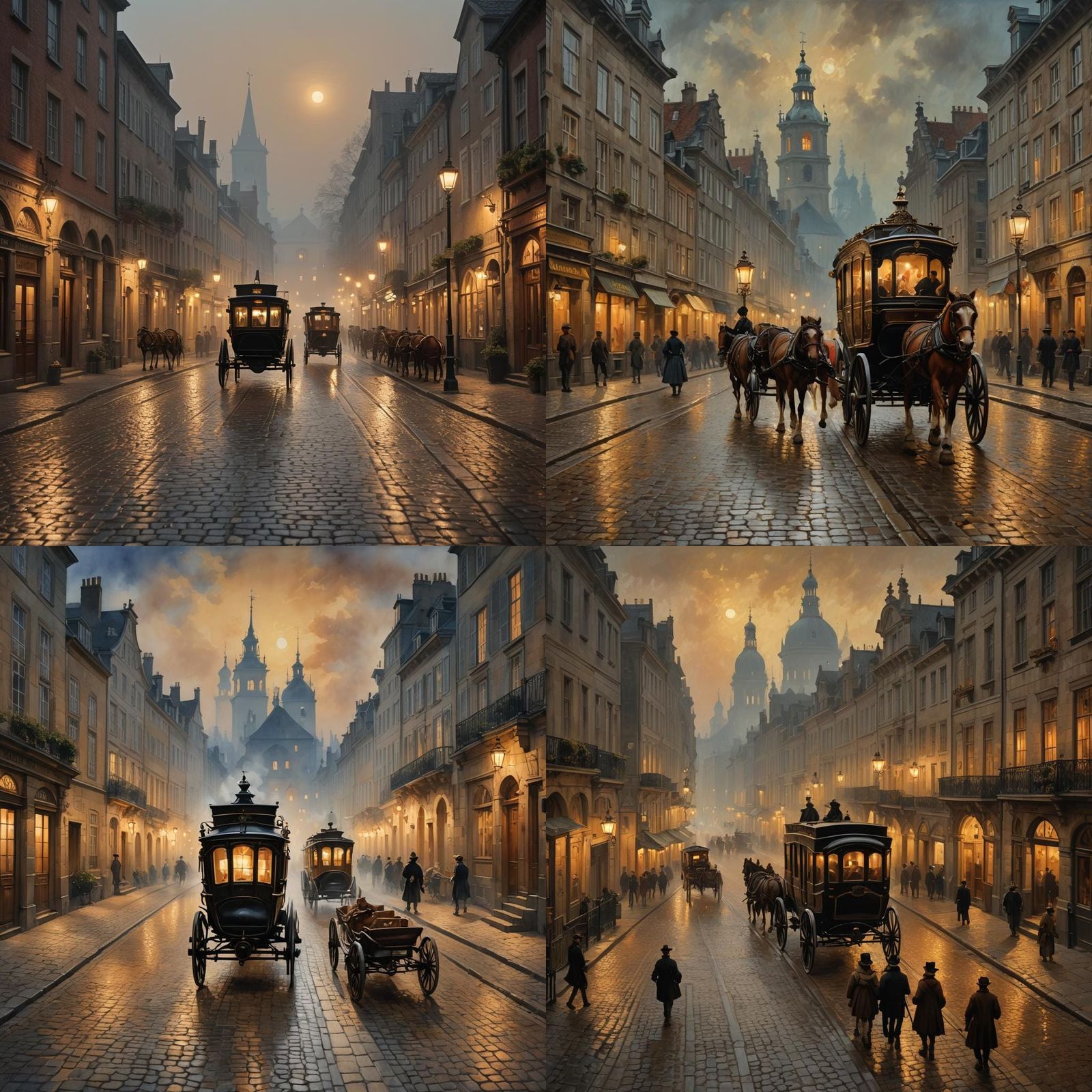 18th Century European City at Night