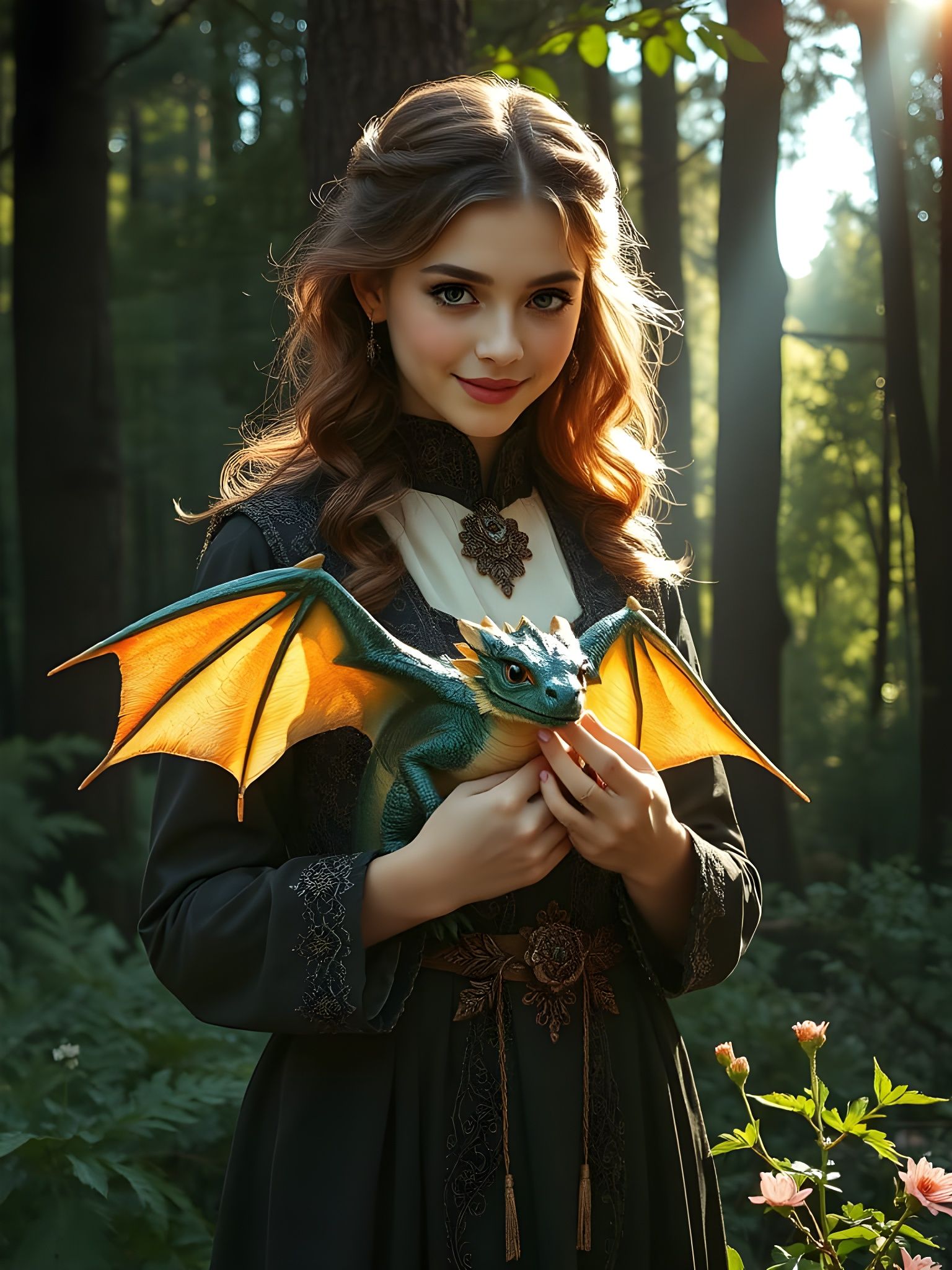 Fantasy Romance Novel Illustration: Gentle Woman with Newly ...