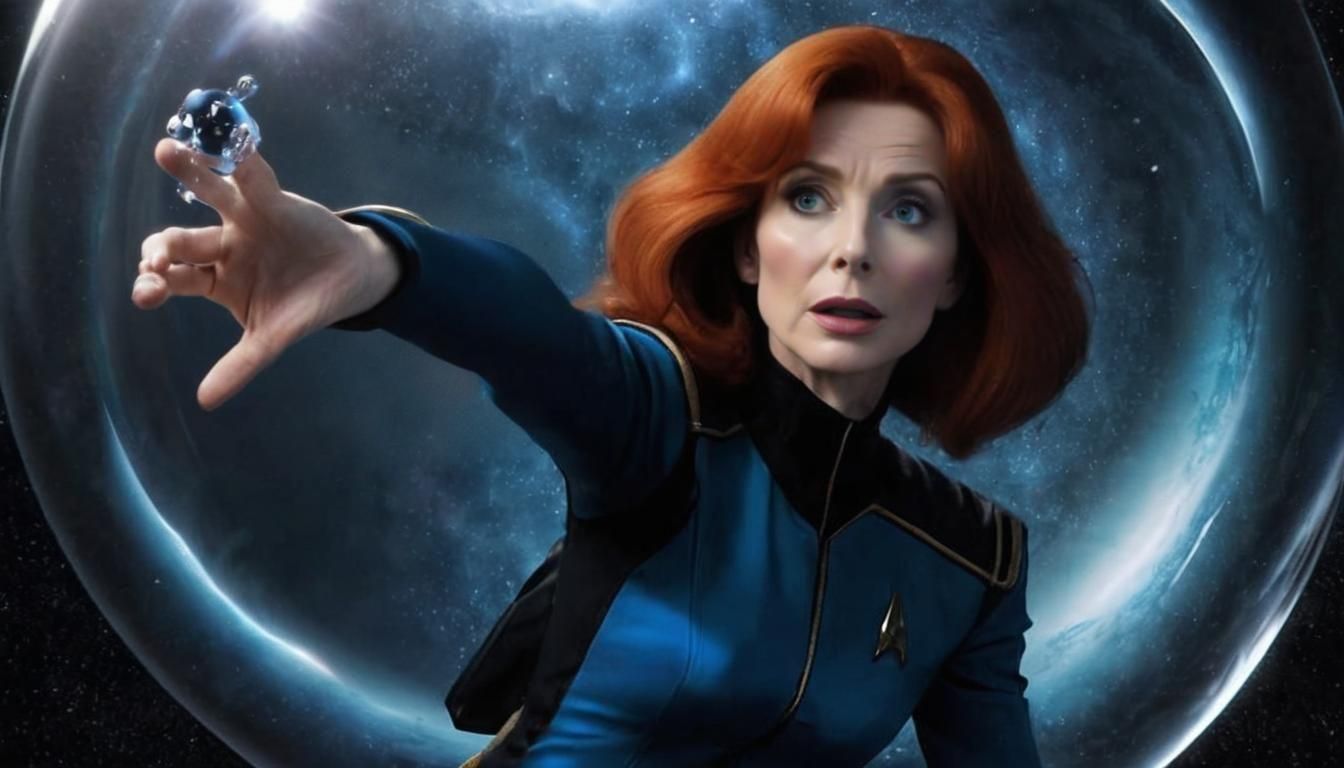 Beverly Crusher Dissolving in Worb Bubble