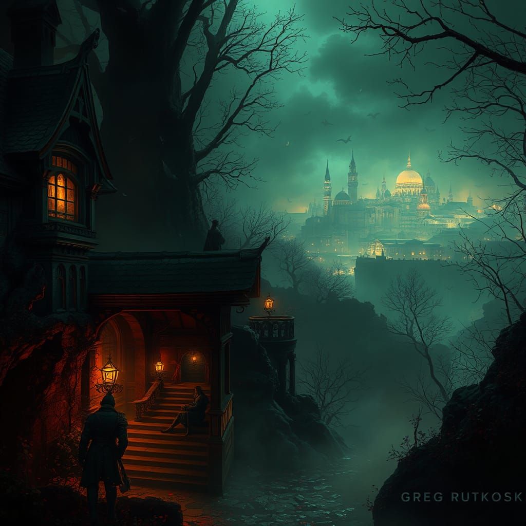 Eerie Mystical Realm with Ominous Twist