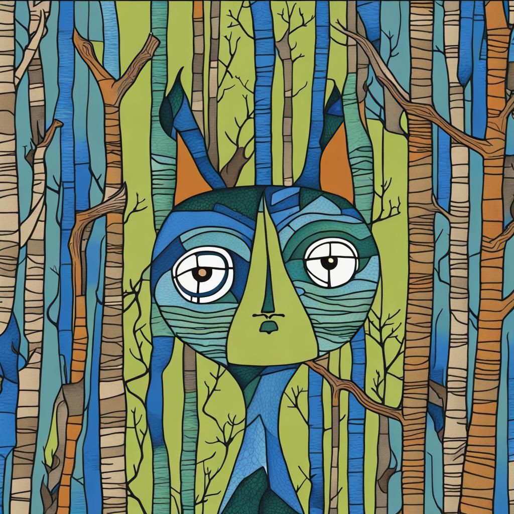 Art Brut: Detailed Twig Background in Forest Green