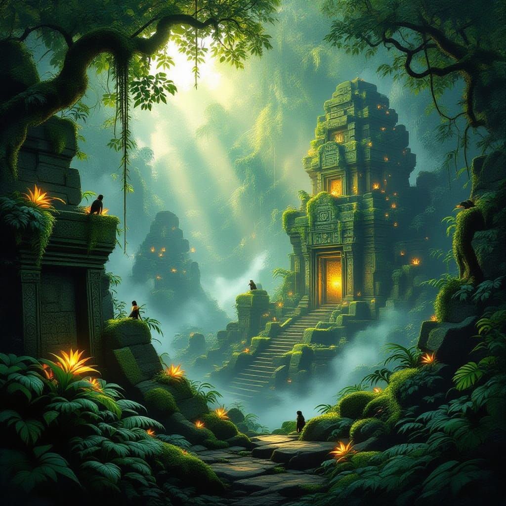 Enchanted Jungle Ruins Reclaimed by Nature