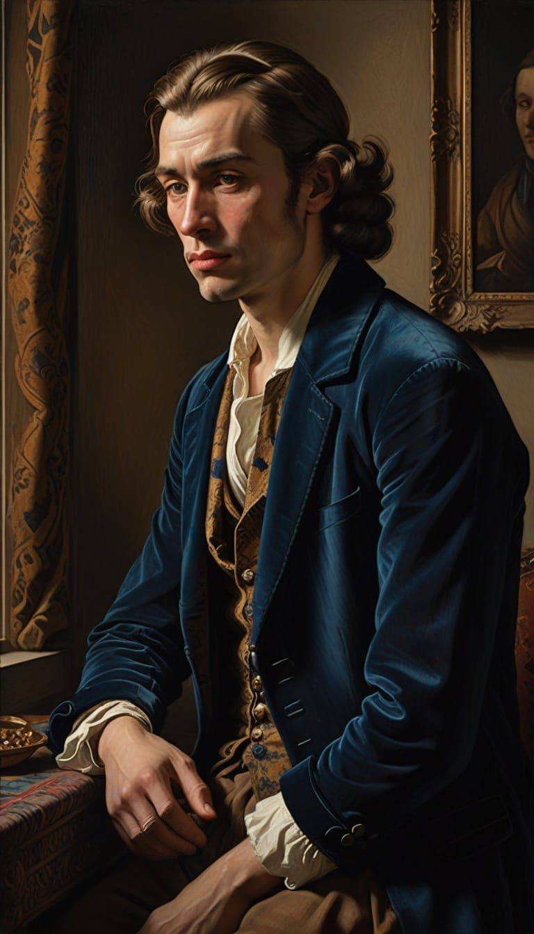Man in Golden Light: Vermeer-Inspired Portrait