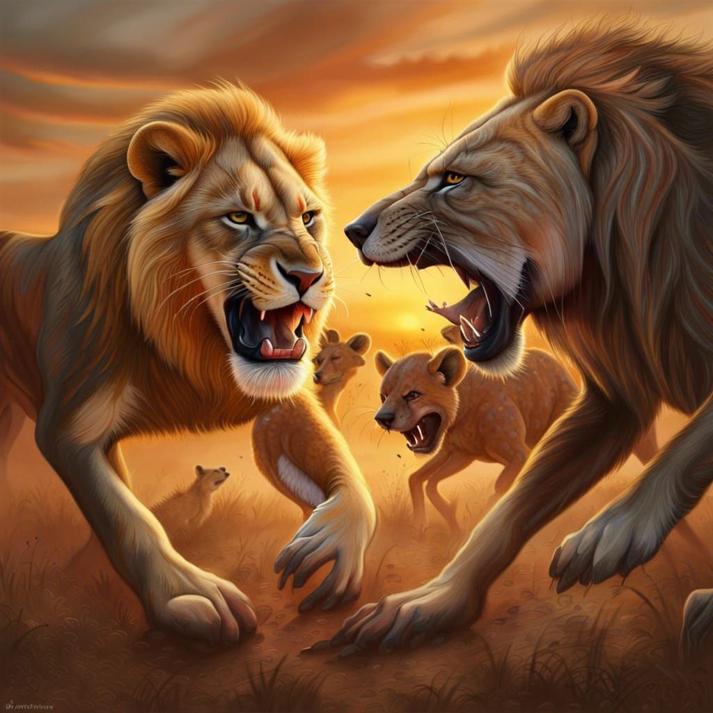 Simba vs. Scar and the Hyenas