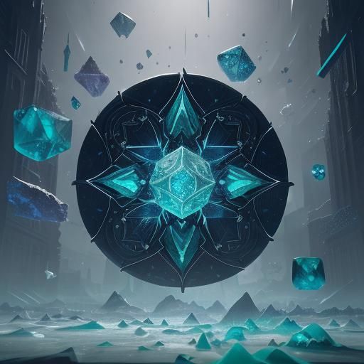 Dreamlike Architecture with Glass Bricks in Digital Art