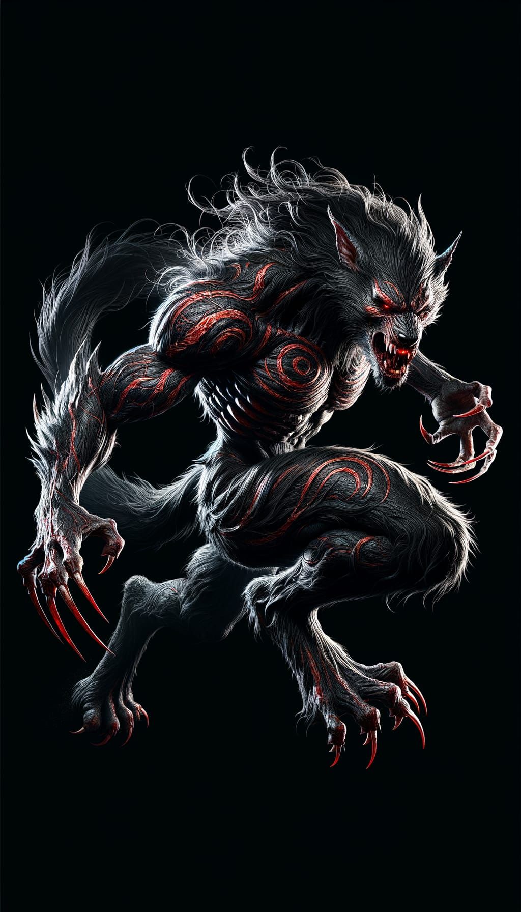 Fierce Werewolf in Bloody Action