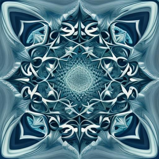 Abstract Elf Vector Fractal in Zentangle Style