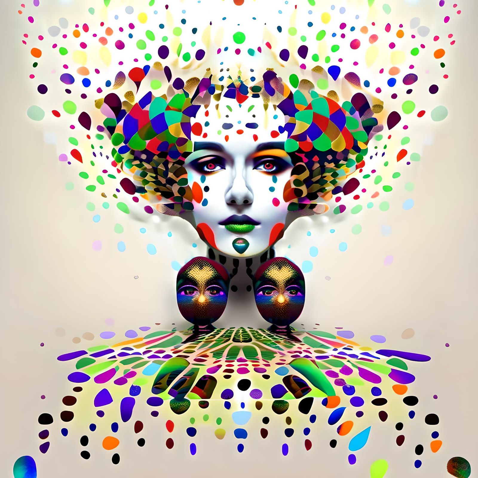 Abstract Art with Volumetric Lighting and Rich Colors