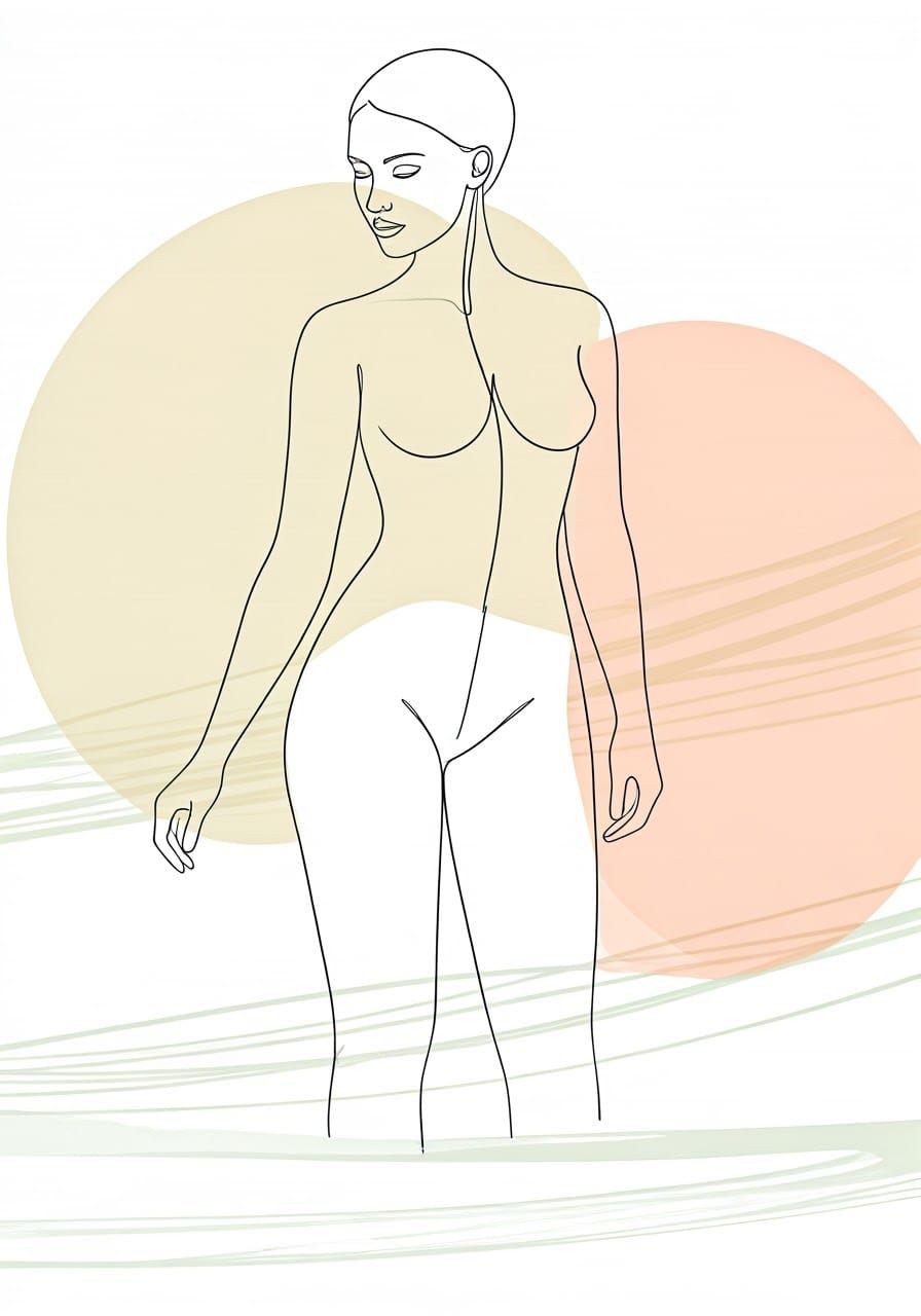 Elegant Abstract Woman in Single Line Drawing