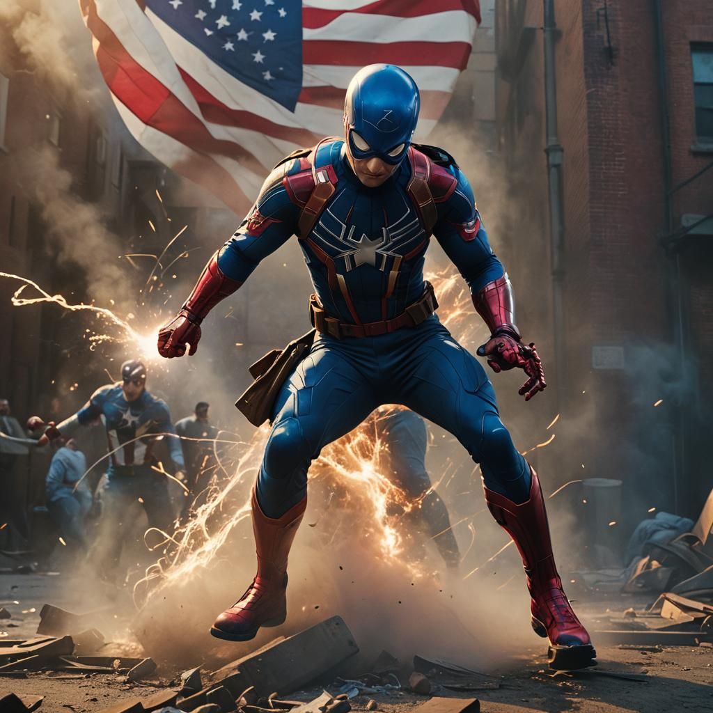 Spider-Man and Captain America Fusion: Cinematic Scene