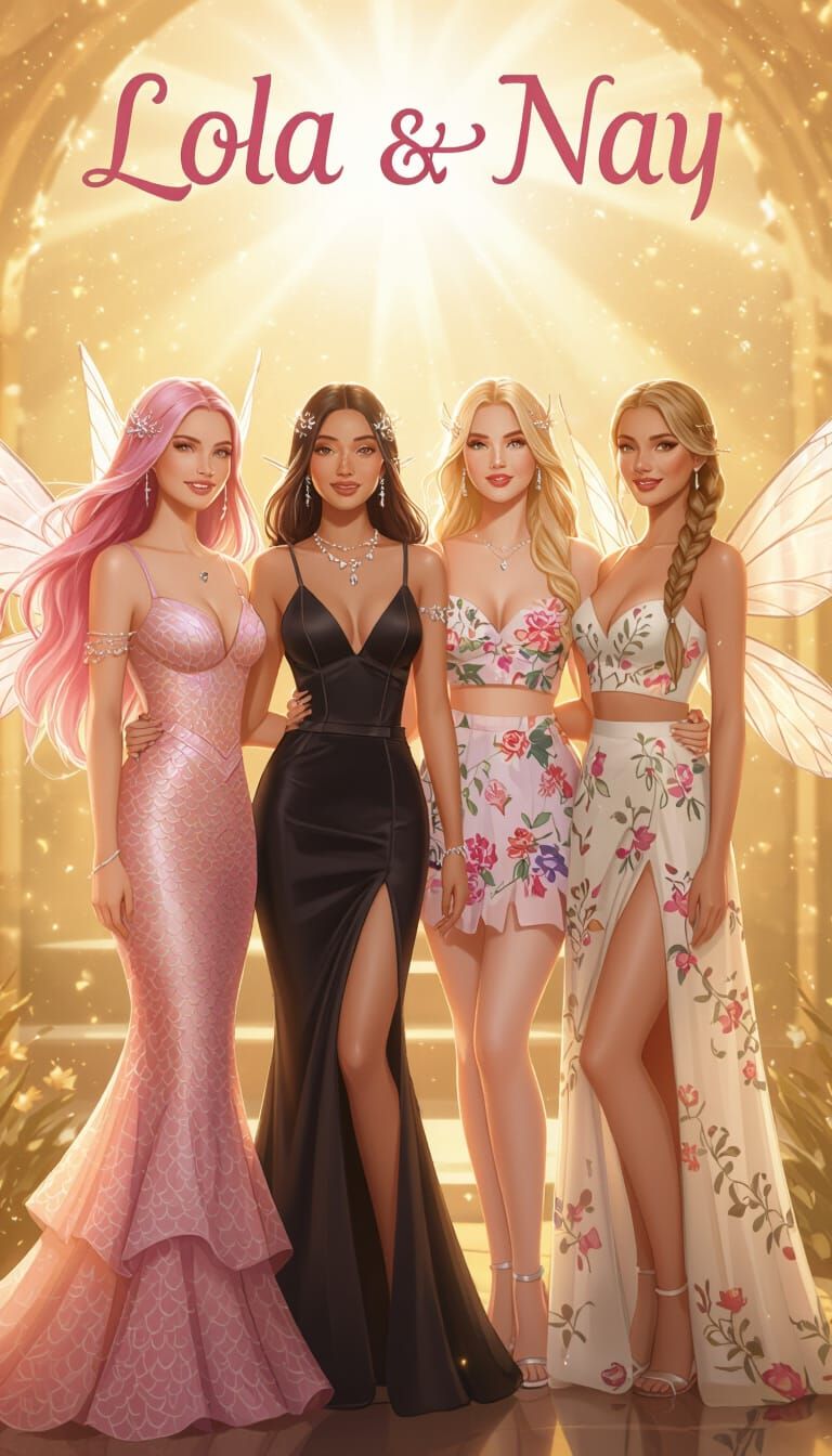 Four Elegant Women in Divine Sunny Atmosphere