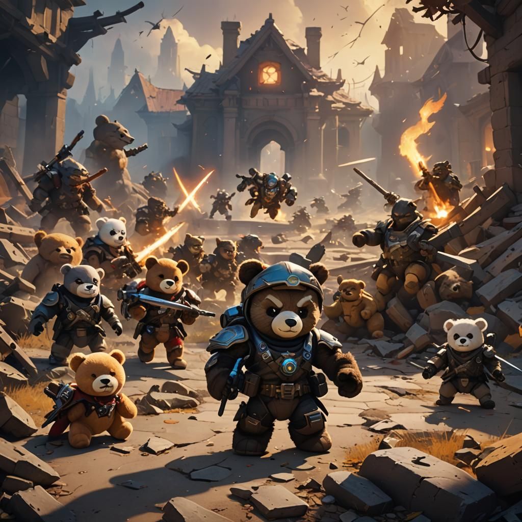 Stuffed Animals Wage War in Dark Fantasy Art