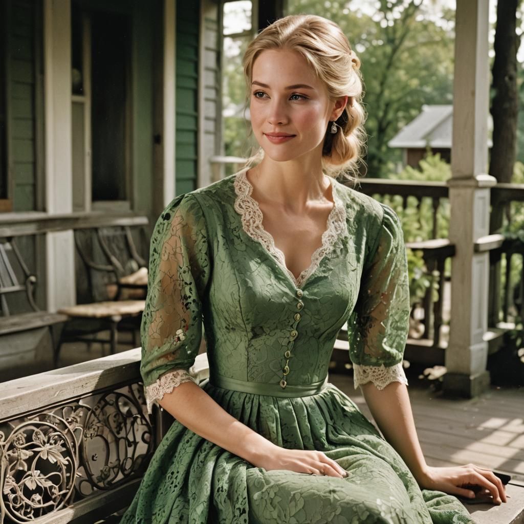 Beautiful Woman by Alpine Lake in Fantasy Concept Art