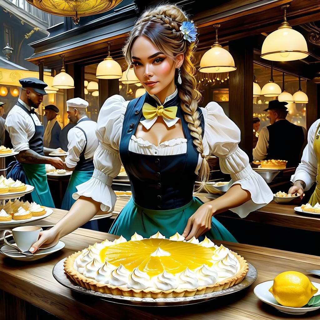 Fairytale Waitress Serves Pie in Anime Style