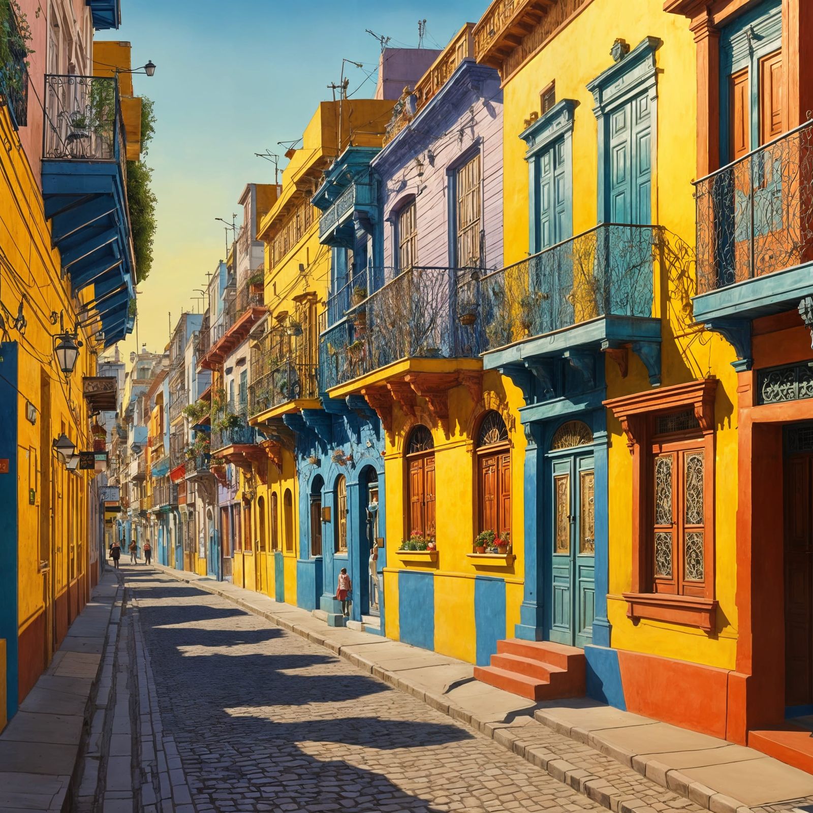 Colourful Street Scene in La Boca, Buenos Aires