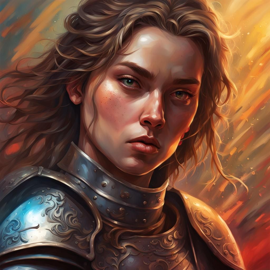 Hyperrealistic Girl Knight in Splash Art Style