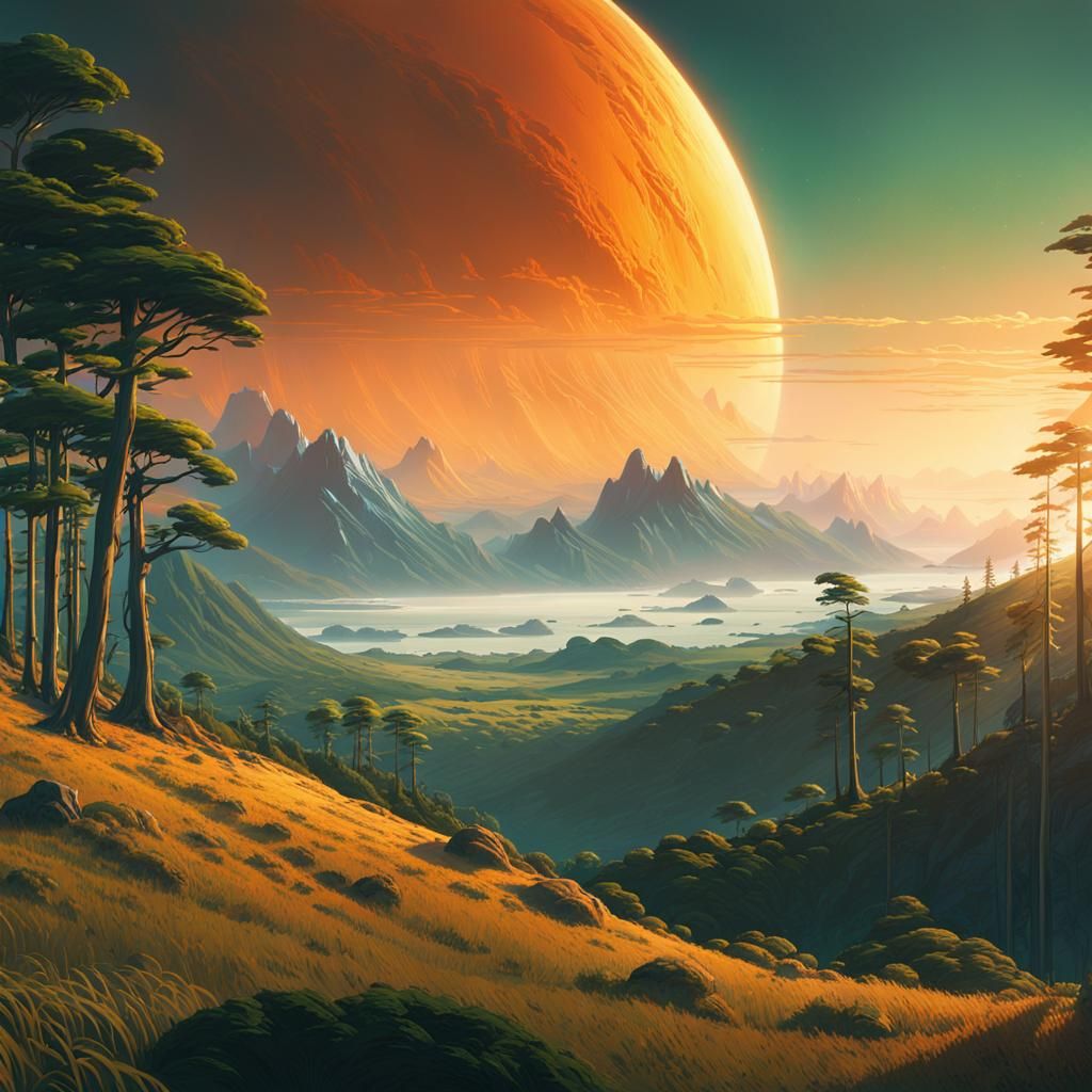 Lush Alien Planet in a Cinematic Digital Painting
