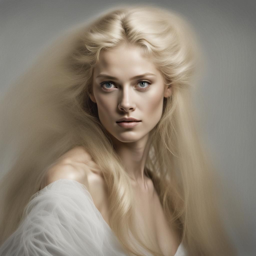 Voluptuous Woman in White Dress with Braids