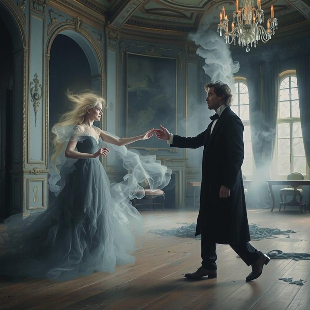 Melancholic Ballroom Dance of Mist and Lace