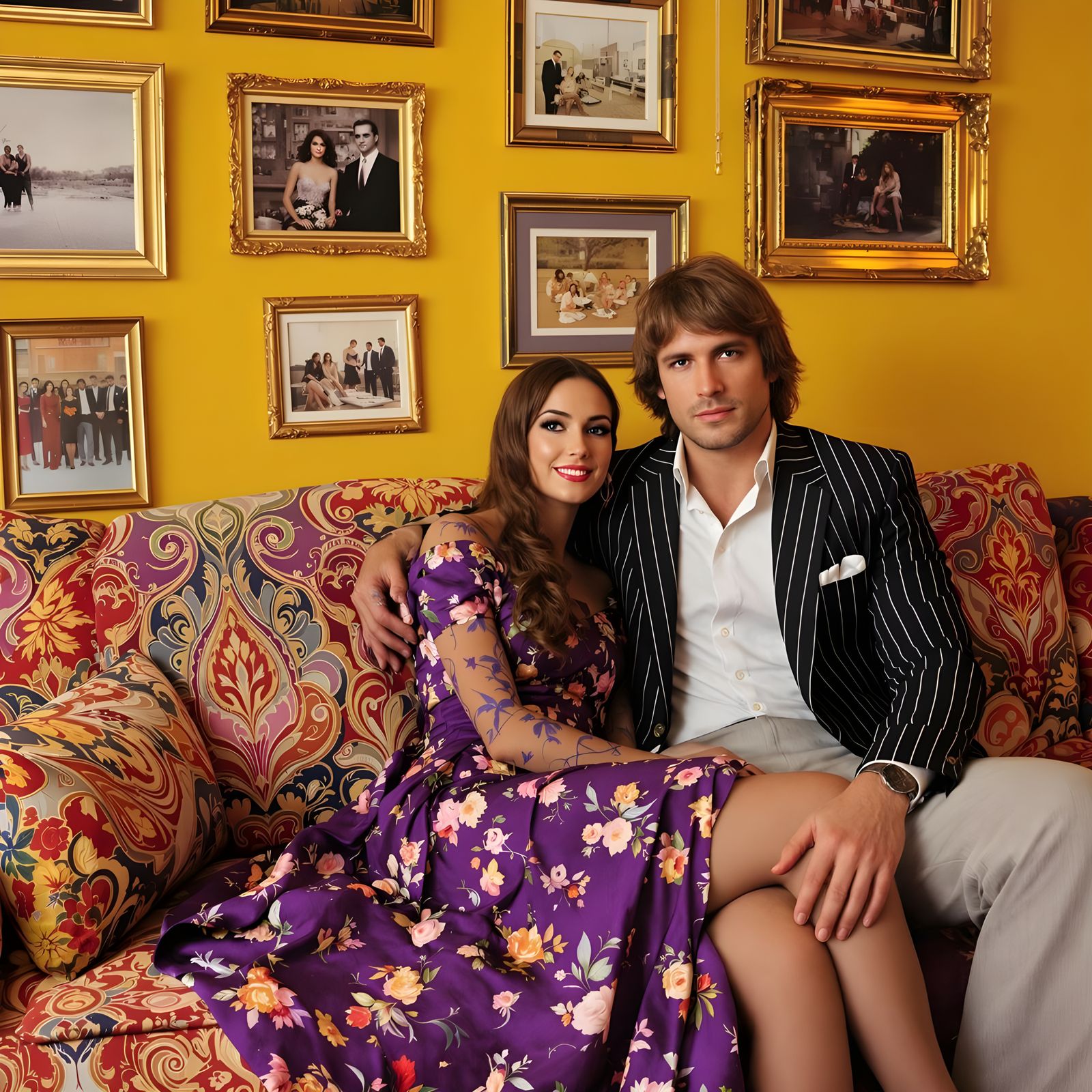 Couple's Cozy 1970s Moment