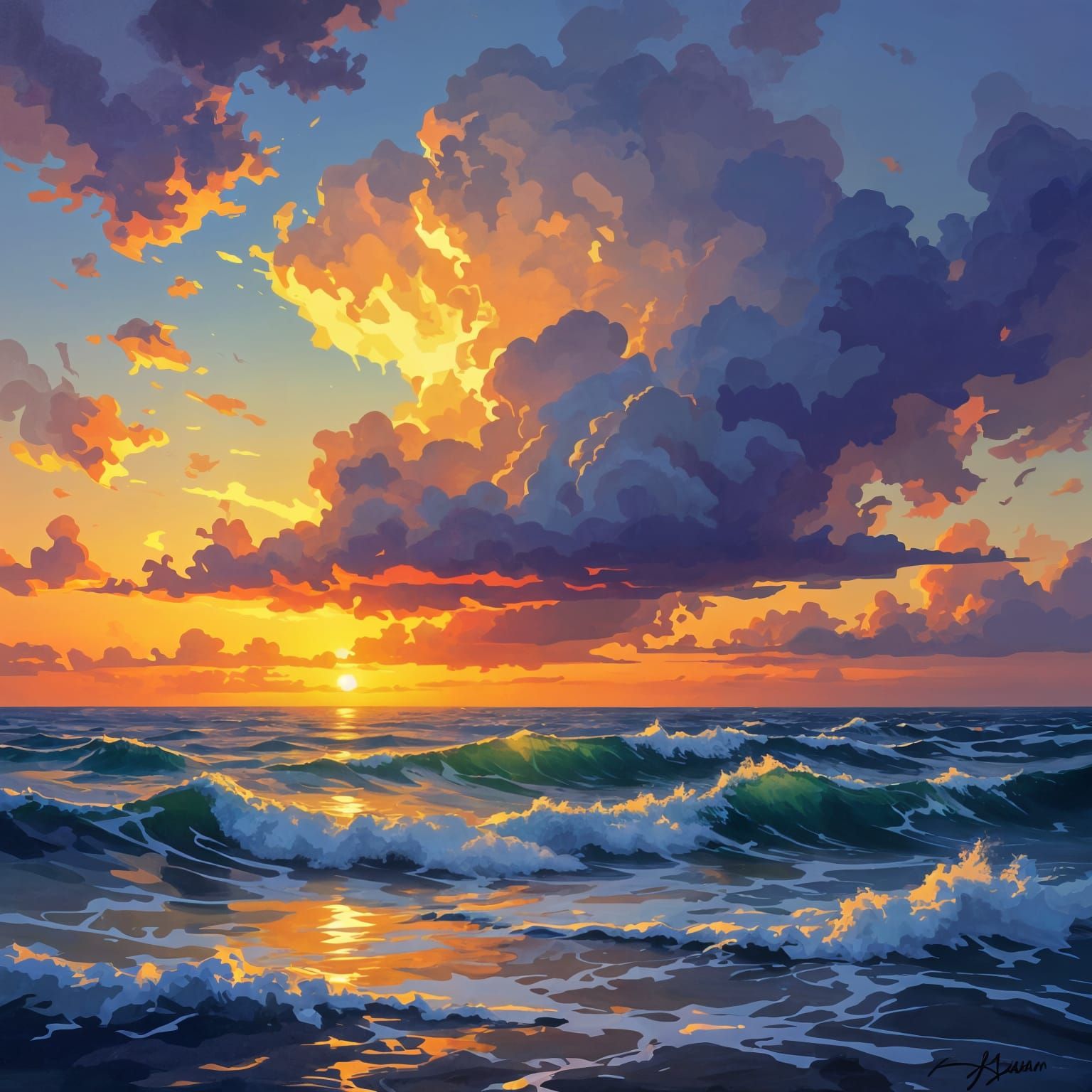 Florida Coast Sunset Storm