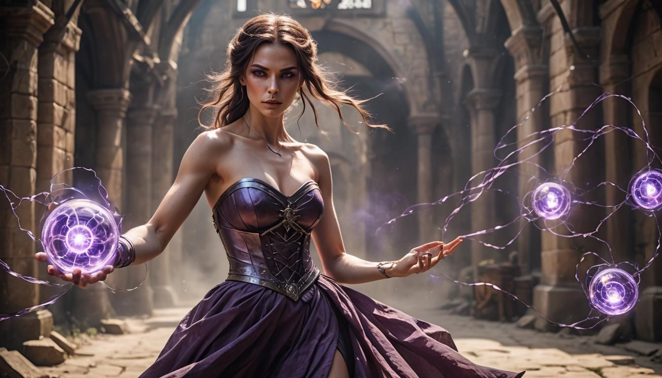 Medieval Sorceress with Plasma Ball