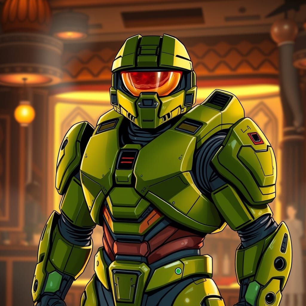 Savory Future Warrior in Meat Exosuit