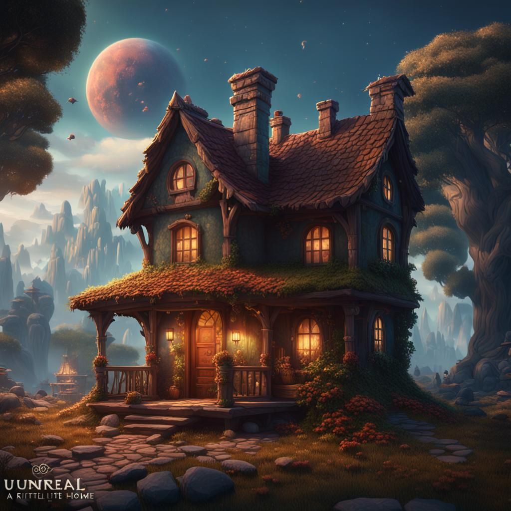 Cozy Home in Detailed Matte Painting Style
