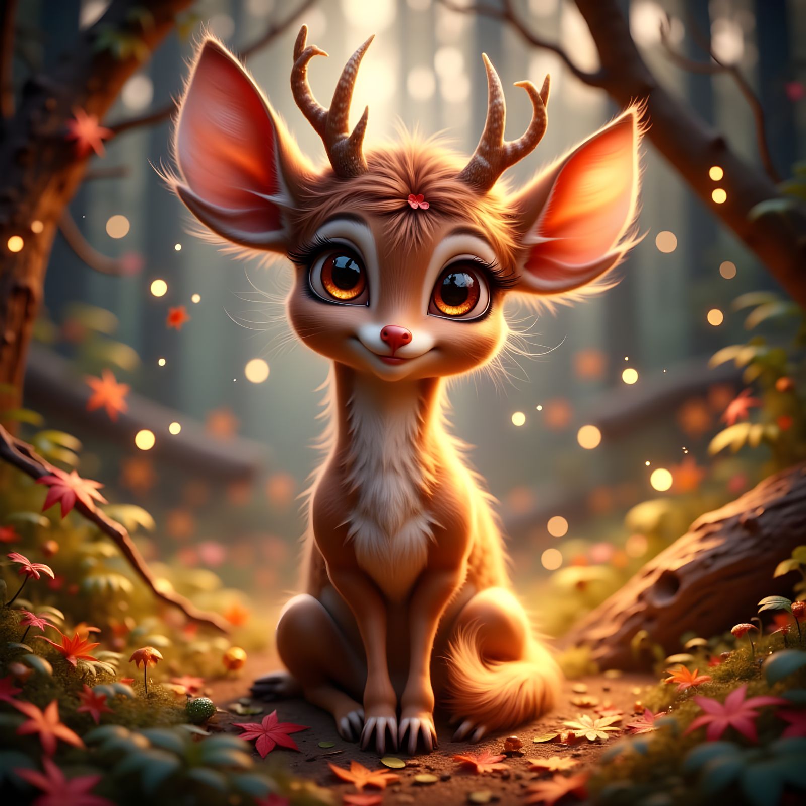 Adorable Forest Deer Character Willow in Classic Disney Styl...