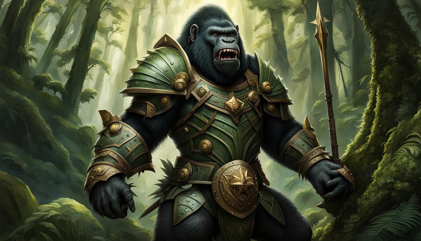 Armored Gorilla Warrior, Defender of Sacred Forest