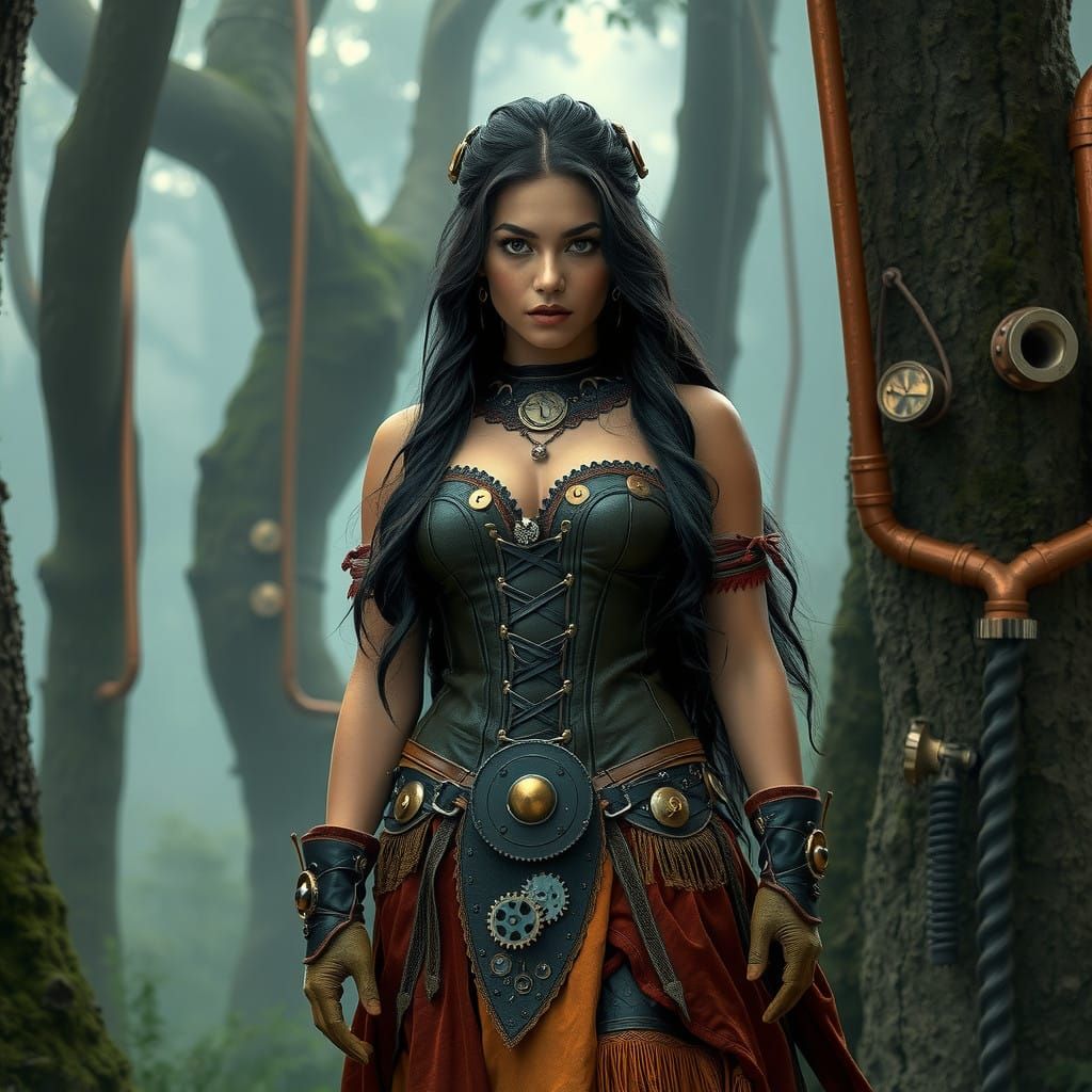 Steampunk Pocahontas Embodies Adventure