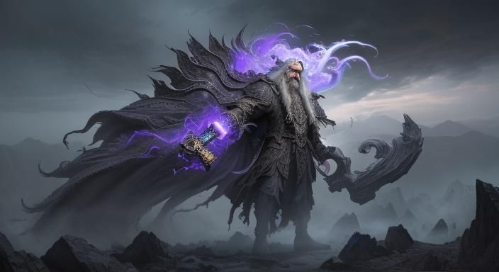 Ancient Wizard Battles Undead with Fireballs