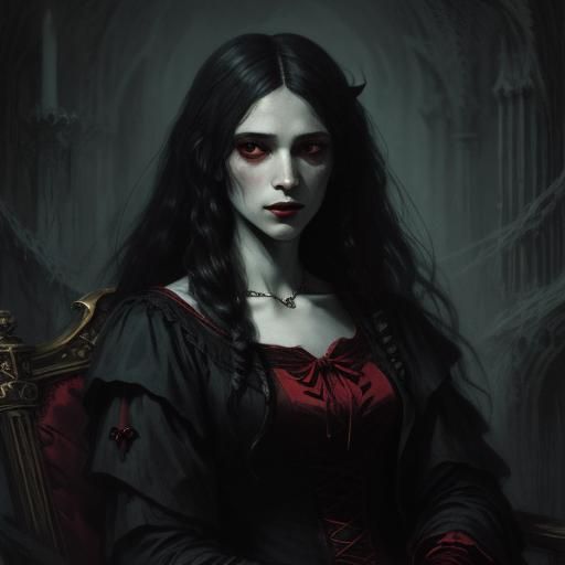 Elegant Vampire in Gothic Horror Style