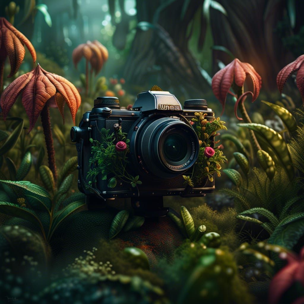 Pug Wildlife Photographer in Jungle Concept Art