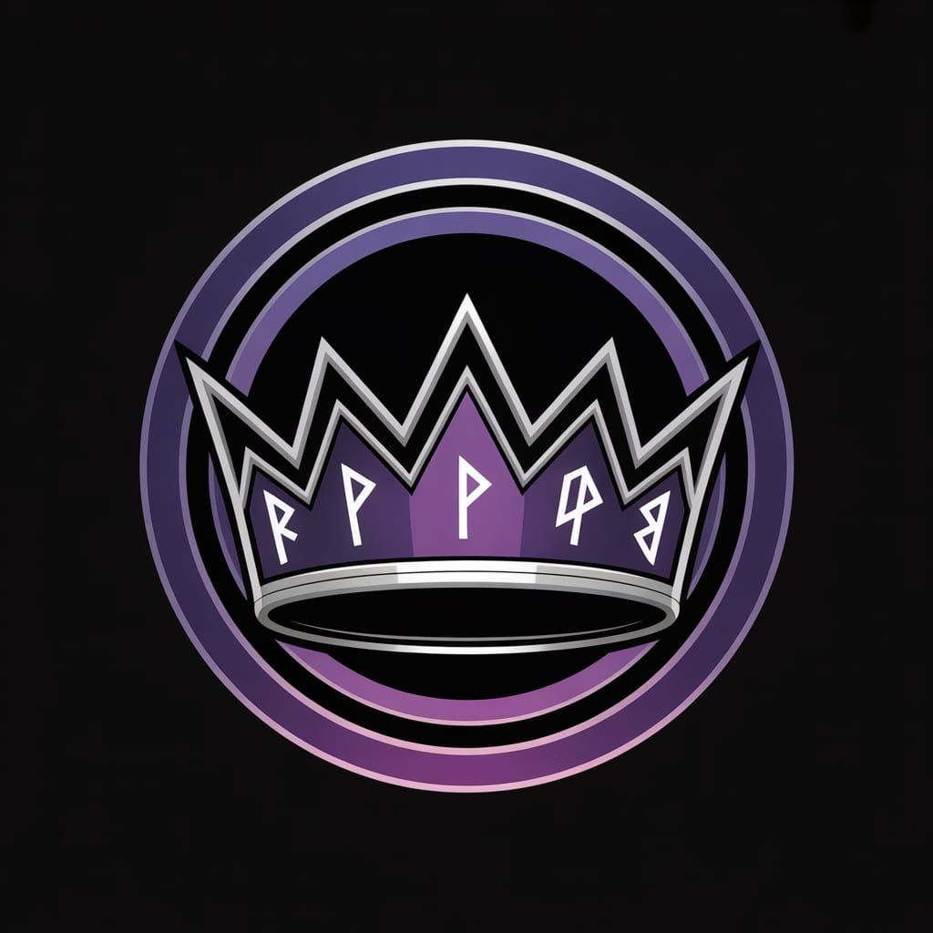 Glowing Runestone Crown Emblem in Vector Art