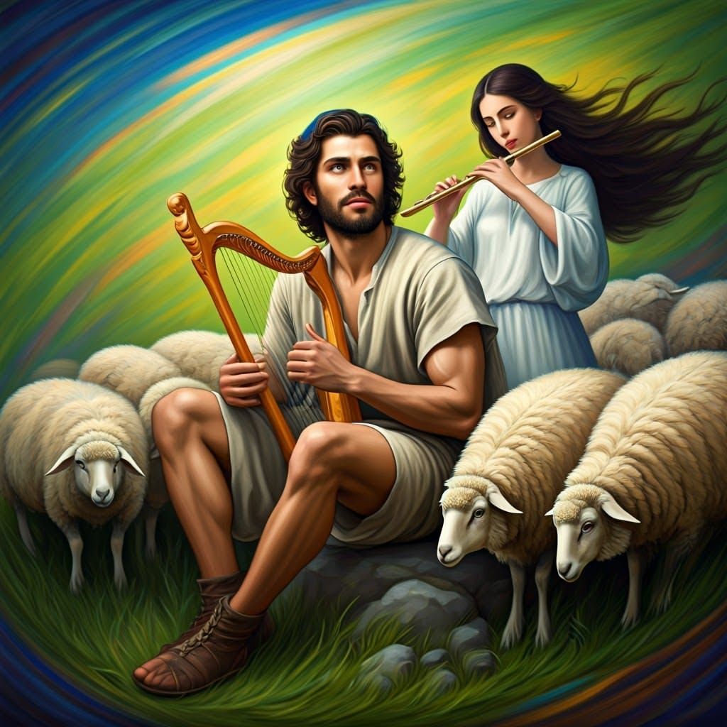 Hasidic Youth in Elysian Landscape