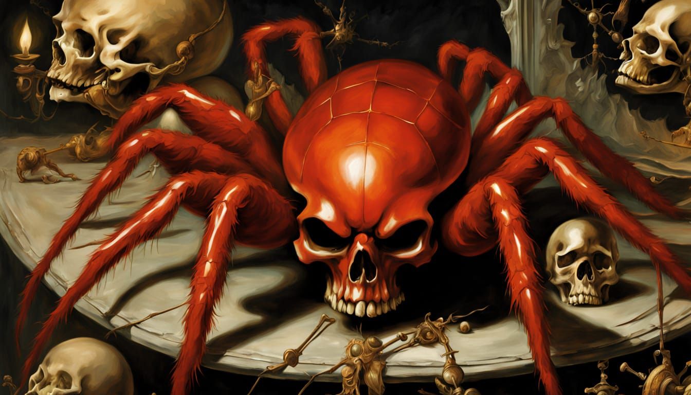 Red Spider Demon in Baroque Horror Style