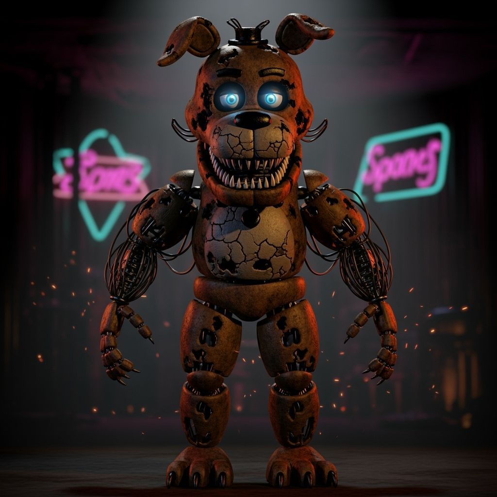 Rex the Animatronic Dog in Gritty FNaF Style