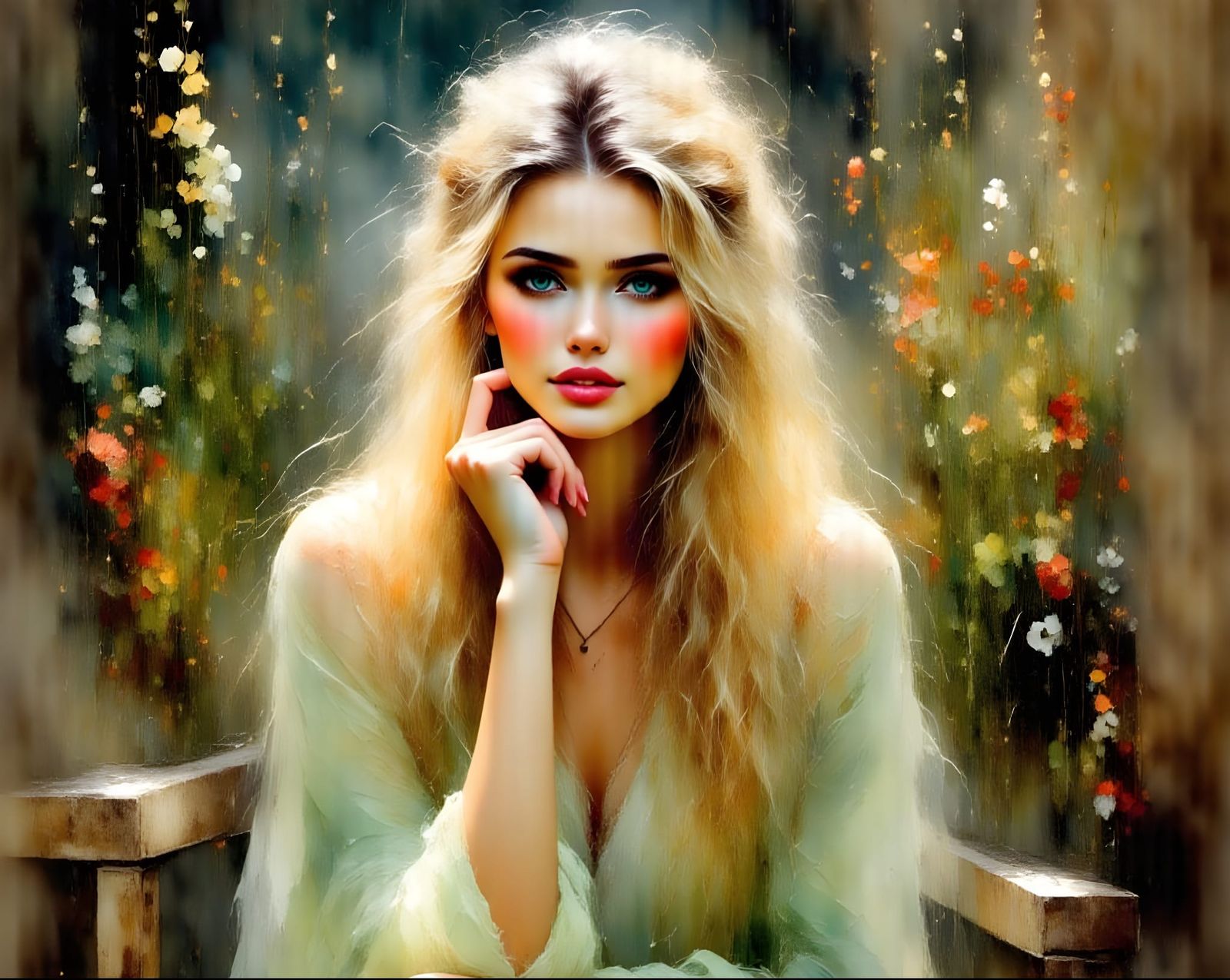 Norse Goddess of Love Portrait in Soft Watercolor