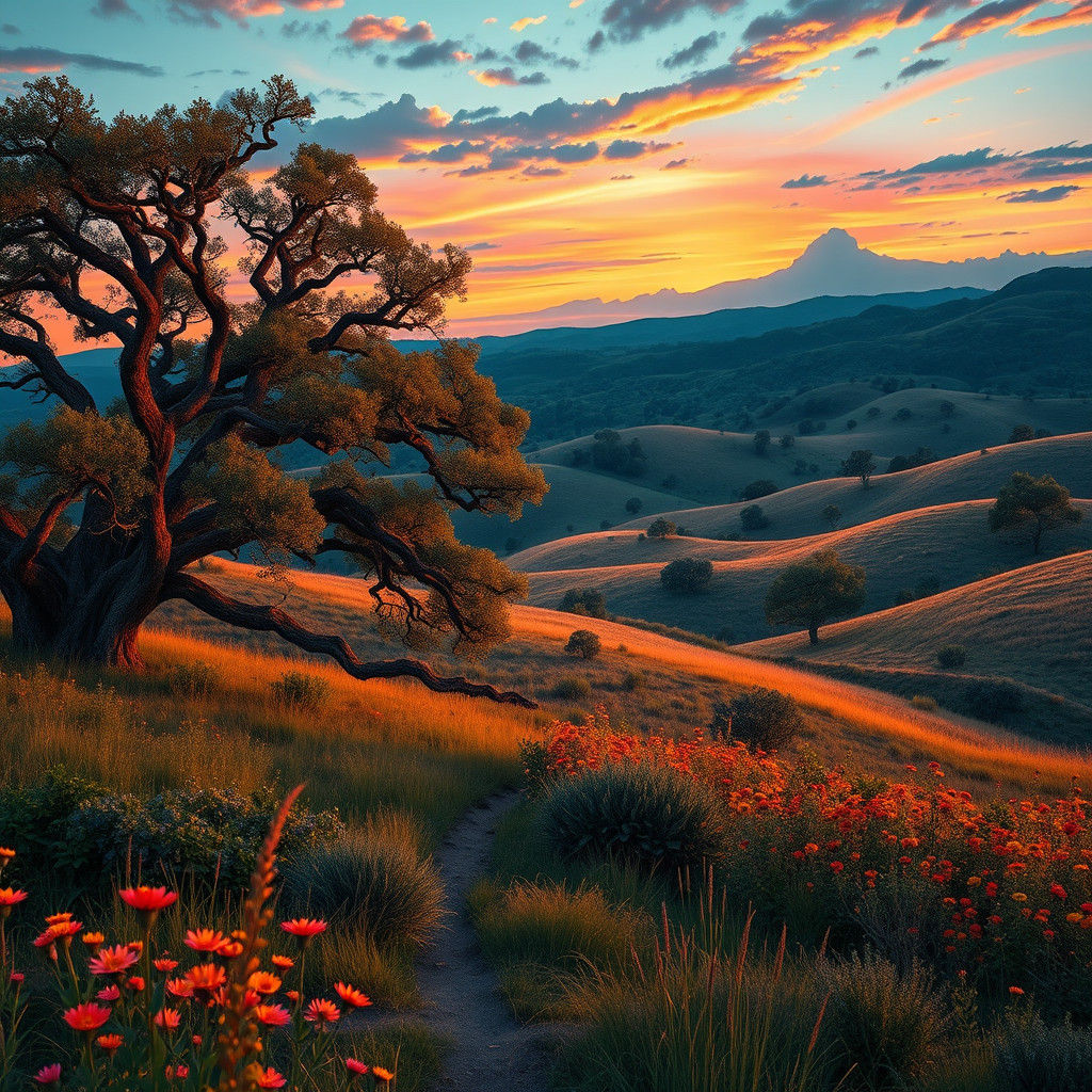 Whimsical Texas Countryside Matte Painting