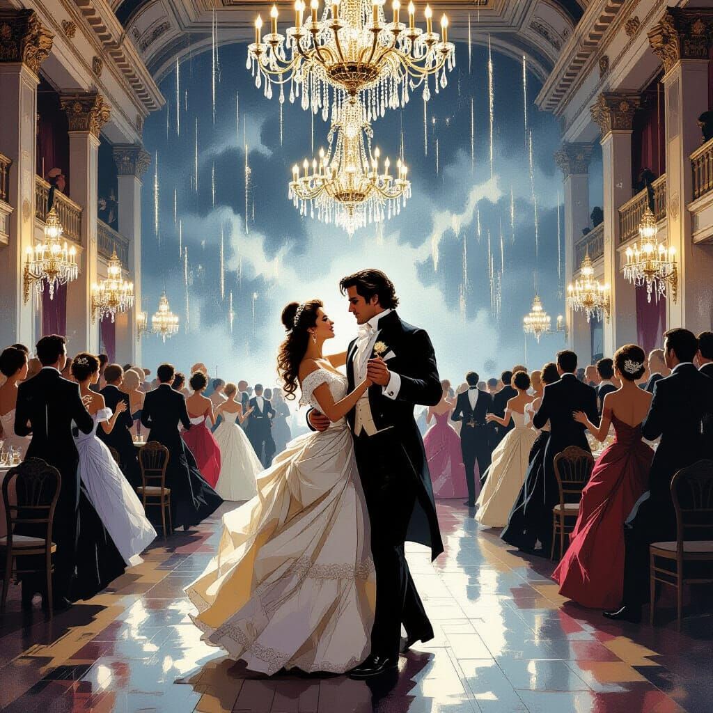 Rhett and Scarlett Waltz: An Impressionistic Ballroom Scene