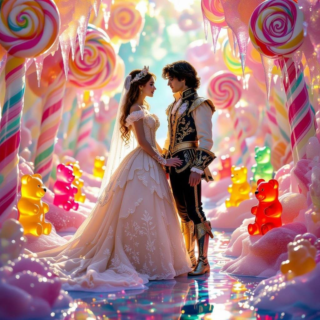 Sugar-Coated Star-Crossed Lovers in a Vibrant Candyland Drea...