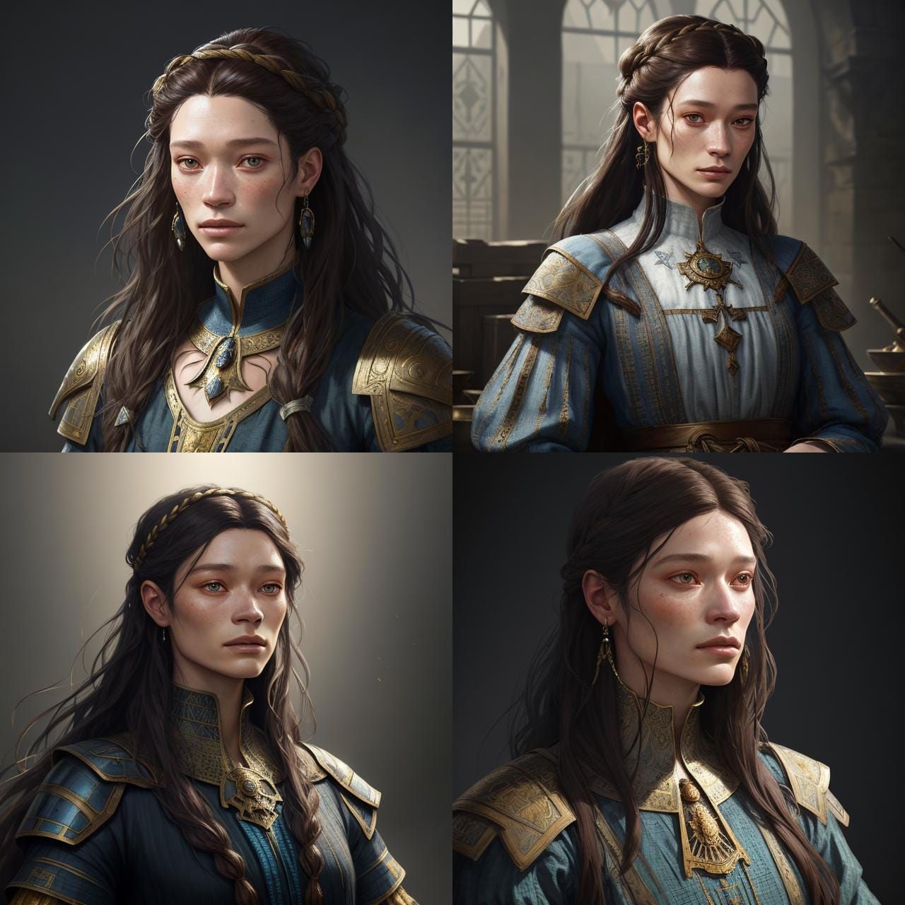 Medieval Woman Portrait in Hyperdetailed Style