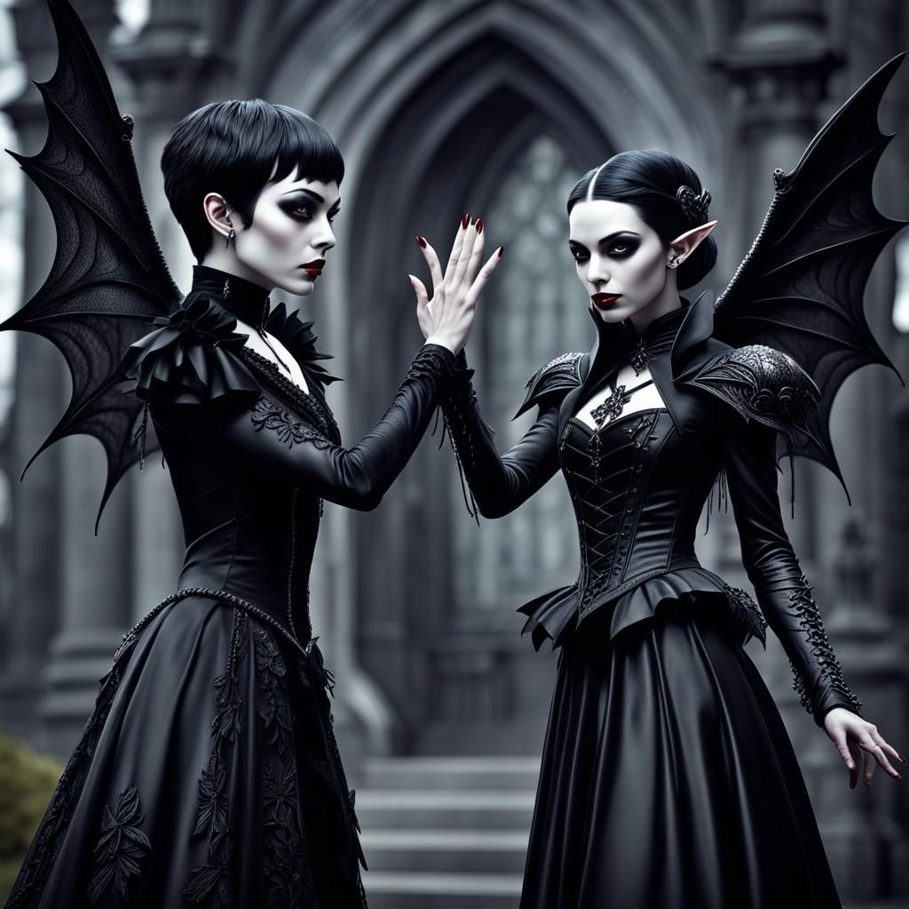 Goth Pixie High Five with Vampire in HDR