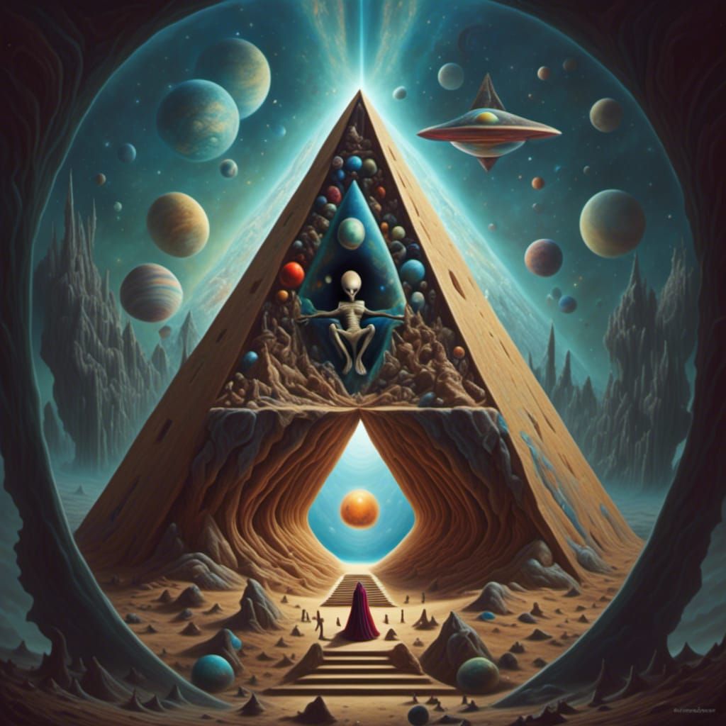 Surreal Alien Portal Pyramid on Mars