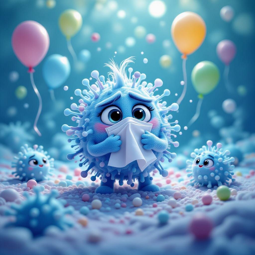 Silly Germ Celebrates Birthday While Sick