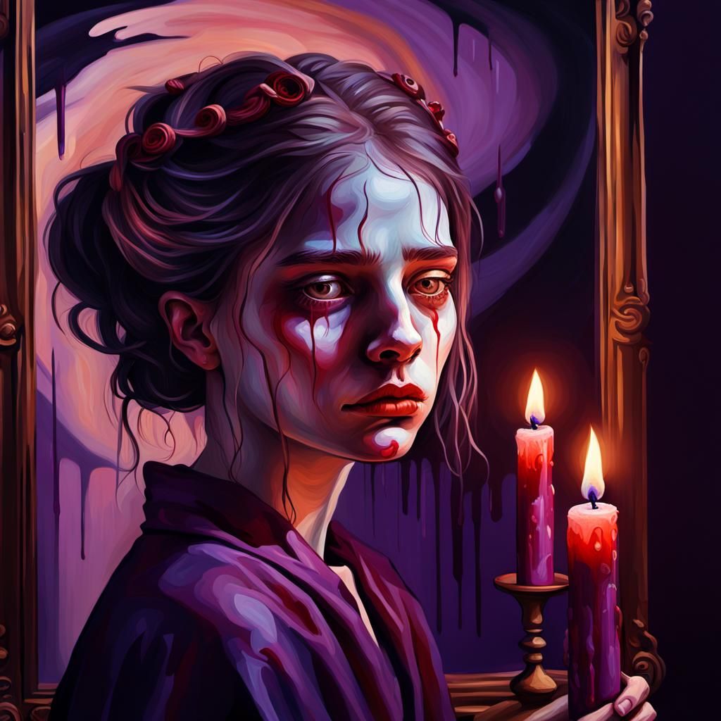 Woman with Candle in Francis Bacon Style