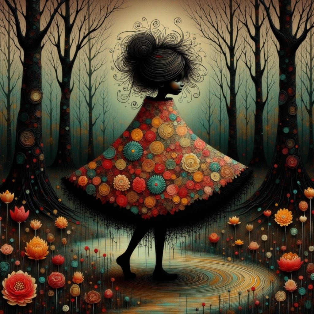 <lora:Whimsical Whispers:1.0> lonely wanderer, brocade cape,...